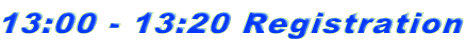 13:00 - 13:20 Registration