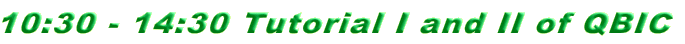 10:30 - 14:30 Tutorial I and II of QBIC 